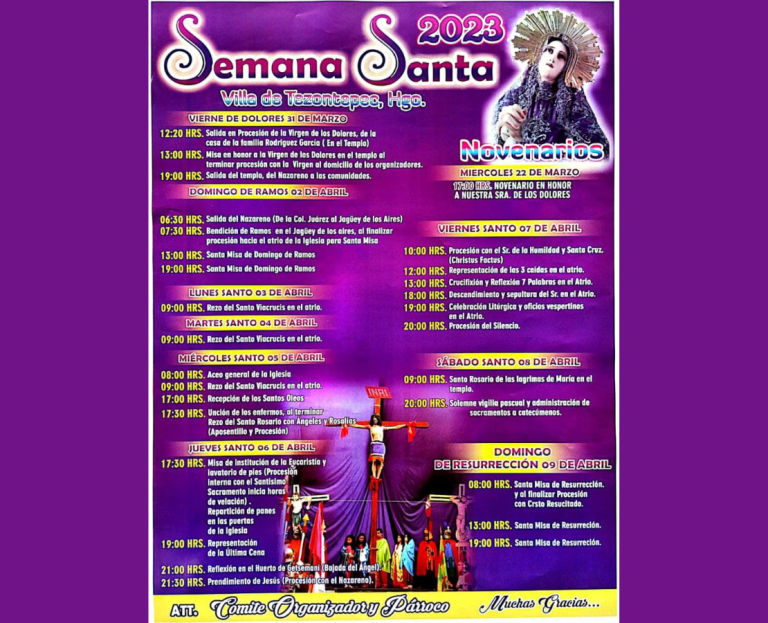 Programa de Semana Santa Villa de Tezontepec 2023