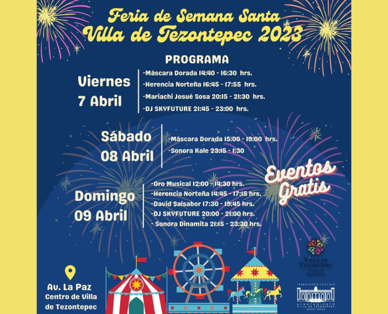 Programa de la Feria de Semana Santa Villa de Tezontepec 2023