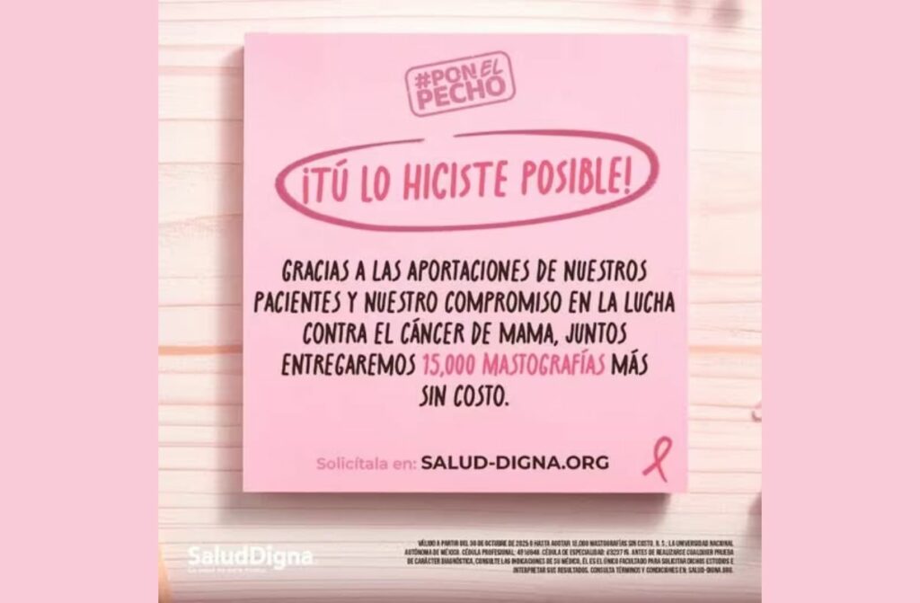 Salud Digna: 15,000 Mastografías GRATIS