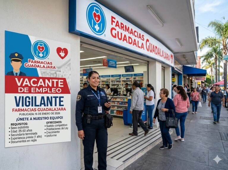 Vacante de empleo: Vigilante en Farmacias Guadalajara (16 de enero de 2026)